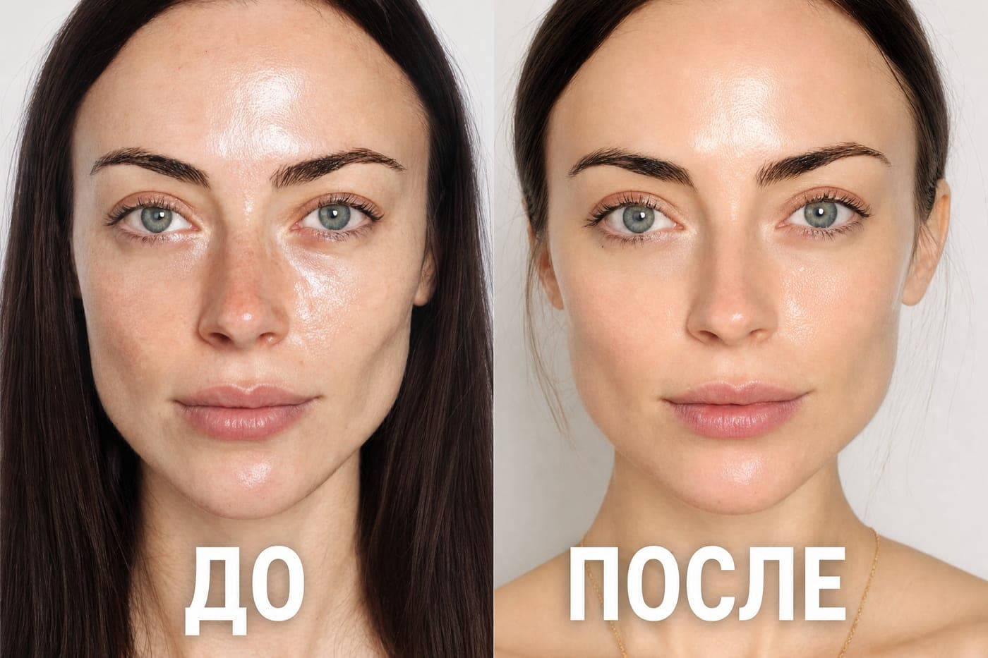 До и после: тон и текстура кожи лица